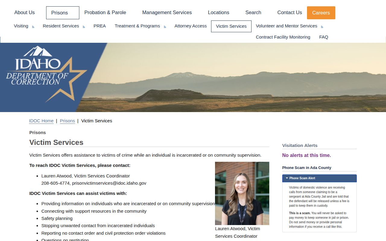 Boise County VINELink release and Idaho victim notification resources